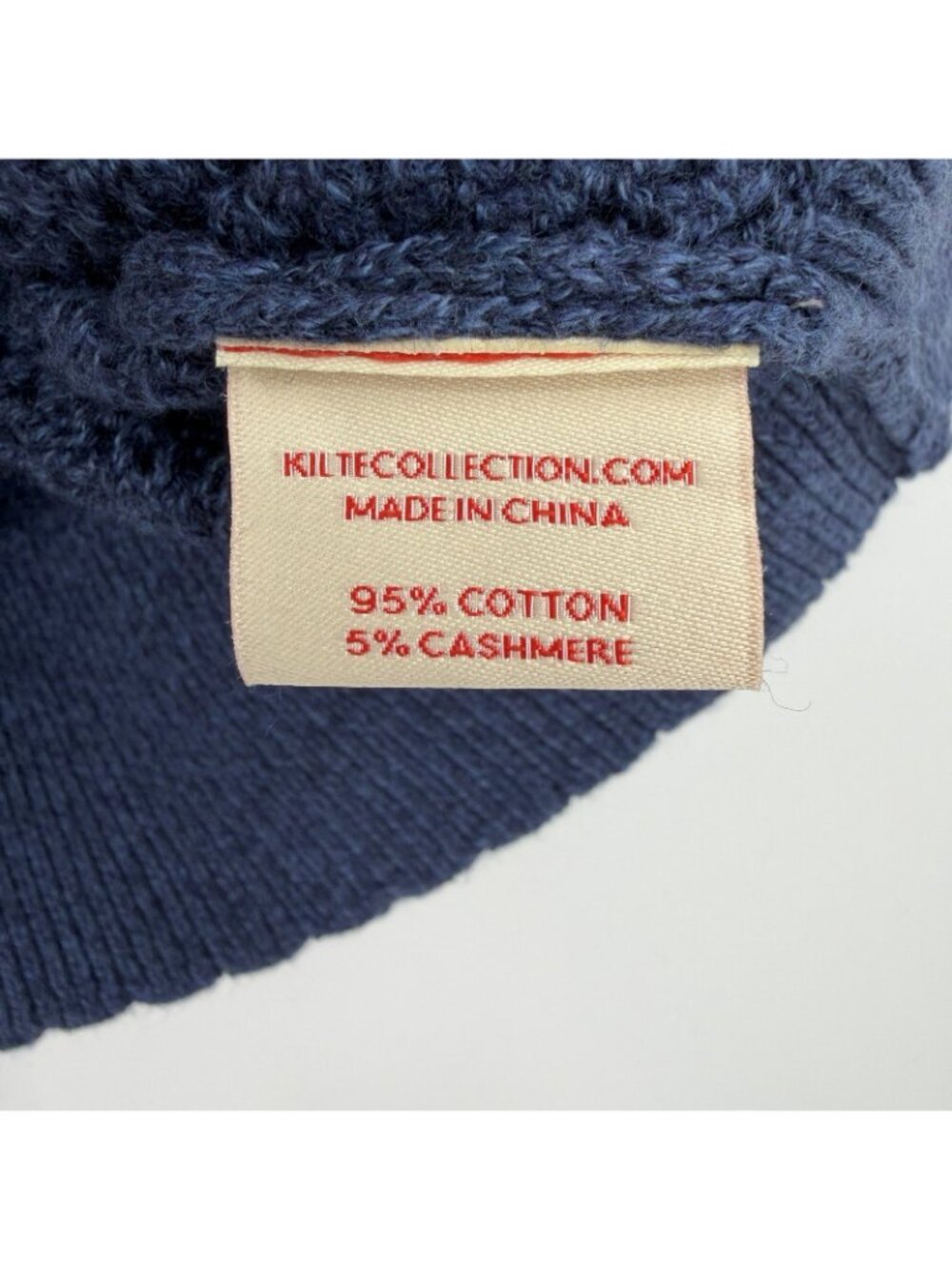 Kilte Collection Nicci Tee in Navy Crochet Knit Cotton-Cashmere 2/M $215 - Picture 8 of 9